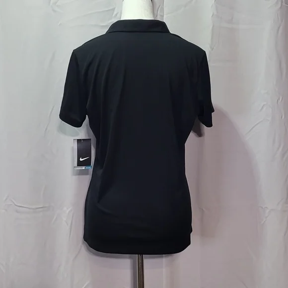 Nike Golf Women's NWT Dri-FIT Vertical Mesh Black Polo Shirt Size Large - Picture 9 of 11